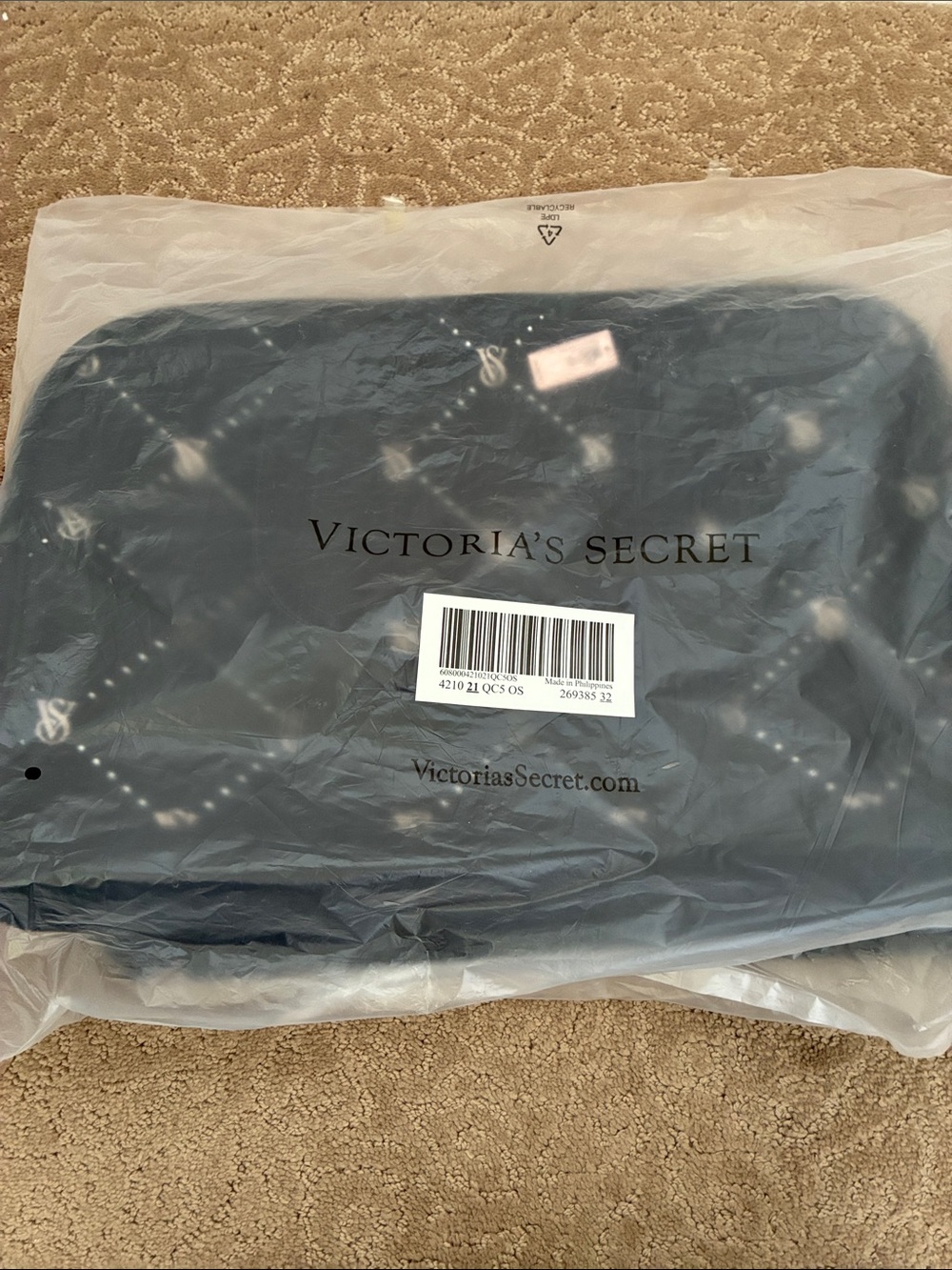 Victoria's Secret Black Bling Logo Weekend Travel Bag Duffle - Picture 6 of 6